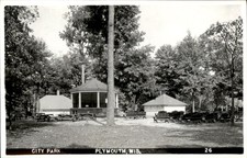 Plymouth Wisconsin WI City Park c1930s-40s Real Photo Vintage Postcard bhn picture