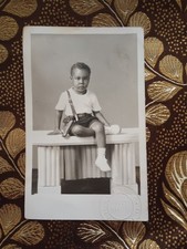 Black Ammericana 1920s - 30s RPPC Black Child w/ Holstered Pistol Atlas Studio  picture