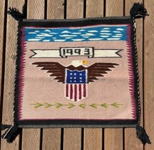 Navajo Rug Patriotic Eagle Pictorial 1993 24