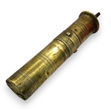 Antique Ottoman Brass Coffee Grinder Stamped Arabic Maker Mark & Crescent Moon picture