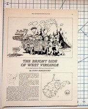 1972 Saturday Evening Post West Virginia Article Cartoon Map Ephemera picture