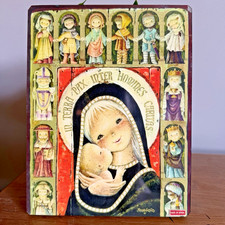 RARE Vintage 70s Juan Ferrandiz Peace On Earth Mary Jesus Wall Plaque Spain 8.5