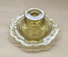 Vintage Amber Glass Reversible Candleholder candle holders vintage glass picture