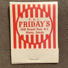 T.G.I. Friday’s Full Matchbook Restaurant TGI Fridays Unstruck 20 Strike Vintage picture