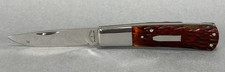 Vintage Cattaraugus Lockback Pocket Knife CM-10 Brown Bone Handle Japan picture