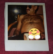 Vintage Original 70's Polaroid Photo Lot- Mustached Male Beefcake– Gay Interest picture