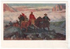 1959 MONGOLIA Mongolian Folk hero Khas-Bator Ethnic Russian Postcard Old picture