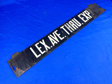 C.1925 NYC Subway Side Window Destination Plate LEX. AVE. THRU EXP. Double Side picture