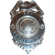Vintage Butterfield Fire Department Ladies Auxiliary Pin Silver Tone Badge picture