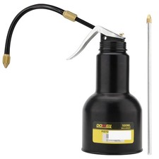 DOWELL Oil Can Pump Oiler 16oz 500ml, Oil Squirt Can Metal, Black picture