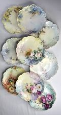 Antique Count Thun TK & Leonard Vienna Set Of 9 - 7” Plates Hand-Painted Floral picture