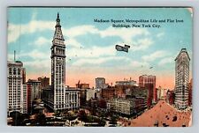 New York City NY,, Madison Square, Metropolitan Vintage Souvenir Postcard picture
