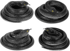 Realistic Rubber Snake, 4 Pieces Fake Snake Black Mamba Snakes picture