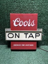 Vintage Coors On Tap Americas Fine Light Beer Lighted Sign.  picture