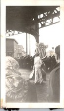 Philadelphia Mummers Parade Photograph c1940s Elevated Train El Line Crowd picture