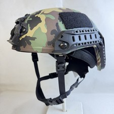 M81 Woodland Super High Cut Maritime Ops Ballistic Helmet w/ Rails & NVG Mount picture