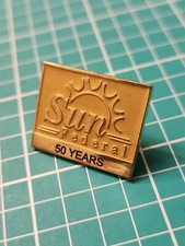 Vtg Sun Federal Credit Union 50 Years Gold Tone Lapel Pin  picture