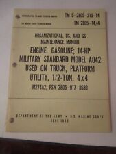 1965 U.S. TECHNICAL MANUAL ENGINE GASOLINE PLATFORM BOOKLET -  TUB E picture