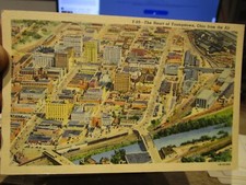 M1 Vintage Old OHIO Postcard Youngstown Downtown Aerial Many Buildings Razed Y69 picture