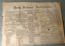 RARE 1823 James Monroe Newspaper National Intelligencer Florida Act War Europe picture