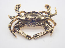 Hampton VA Crab Gold Tone Vintage Lapel Pin picture