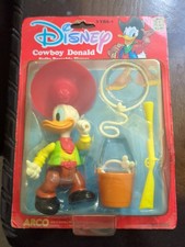 Vintage 1984 Disney Cowboy Donald Duck Arco Toys Fully Poseable Figure picture