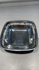 Towle Silversmiths Square Metal Bowl Mother Of Pearl Inlay Trinket Dish picture