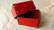 Small Vintage Red Faux Leather Studded Keepsake Box picture