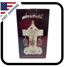 Elements Santa And Elf Musical Holiday Carousel 99118840JC Jade Porcelain Vtg  picture