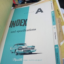 Original 1958  Plymouth Ross Roy Data Book Dealer Album 59 Fury Belvedere Savoy picture