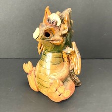 Pat Chrest Pottery Ceramic Dragon Incense Smoker Burner Whimsical Fantasy VTG picture