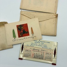 Vtg 1954 Promotional Metal Advertising Calendar Set of 3 Senn Co Christmas Gift picture
