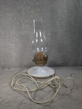 Vintage Milk Glass Hurricane Lamp Home Decor 12