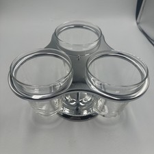 Irvinware Gourmet Susan Chrome Condiment Server Set w/ 3 Glass Bowls, 1970 picture