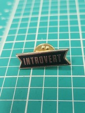 Vtg Introvert By These Are Things Gold Tone Lapel Pin picture