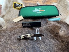 2002 Buck Knight 500 Sambar Stag Knife Ltd. Edt. & Leather Sheath Mint & Rare picture