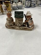 Elder Man And Woman Salt Pepper Shakers Toothpick Holder Man Outhouse picture