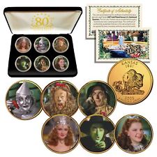 WIZARD OF OZ Kansas Quarters 24K Gold Clad 6-Coin Set with Display Gift Felt Box picture
