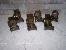 Lot of 6 Vintage Brass Bronze Metal Car Coin Banks  Banthrico NO KEYS picture
