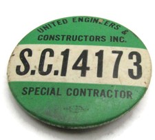 Vintage United Engineers  and  Constructors Inc. Special Contractor Badge Pin picture
