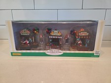 Lemax Village Carnival Kiosks Set of 5 Table Accents 2004 Michaels Exclusive picture