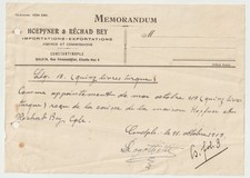 1919 Constantinople Receipt Zellitch Freres Croatian Printer Hoepfner & Rechad picture