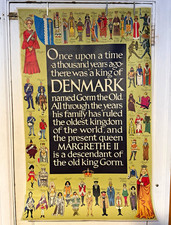 Denmark King Gorm the Old & Margrethe II Vintage 1962 Poster His Family picture