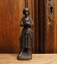 Antique french detailed religious bronze look Statue of Saint Joan of Arc picture