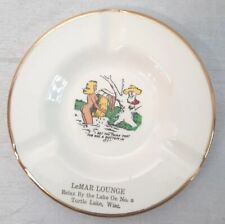 The Sabina Line Naughty Risque Ashtray Woman Washing in Lake Dept 22K Trim USA picture