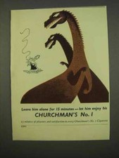 1955 Churchman's No. 1 Cigarette Ad - Leave Him Alone picture