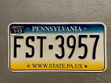 ONE PENNSYLVANIA LICENSE PLATE FADE STYLE RANDOM LETTERS/NUMBERS GOOD/FAIR COND. picture