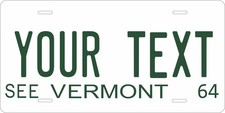Vermont 1964 Novelty License Plate Personalized Auto Motorcycle Bicycle picture