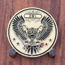 AOE Owl Loyalty Duty Honor Themed Challenge Coin  W#14 picture