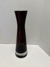 Vintage Hand Blown Amethyst Glass Vase 8 Inches Tall picture